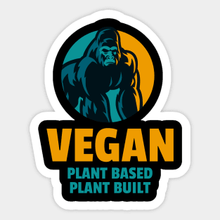 Vegan - Plant Based/Built - Gold & Green Sticker